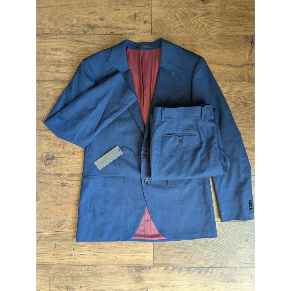 NWT Spier & Mackay Men 42L(Blazer) Pants Fit(36x34) Suit‎ Medium Heather Blue